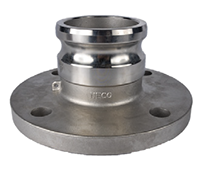 316 Stainless Steel A Adapter x Pipe (Flange) Camlock Fitting