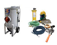 1.5 Cubic Feet (ft³) Vessel Volume Remote Package "C" Portable Blasting Equipment with 1 Inch (in) Piping and 3/4 Inch (in) Hose Size