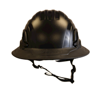 Type II + Non-Vented Black Safety Helmet with Black FlexBrim (T2NBKFBBK - Front)