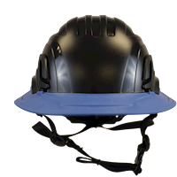 Type II + Non-Vented Black Safety Helmet with Kentucky Blue FlexBrim (T2NBKFBKB - Front)