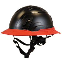 Type II + Non-Vented Black Safety Helmet with Red FlexBrim (T2NBKFBRD - Three Quarter View)