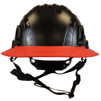 Type II + Non-Vented Black Safety Helmet with Red FlexBrim (T2NBKFBRD - Front)