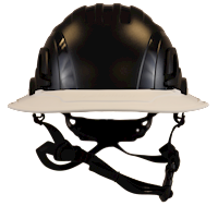 Type II + Non-Vented Black Safety Helmet with White FlexBrim (T2NBKFBWH - Front)
