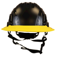 Type II + Non-Vented Black Safety Helmet with Yellow FlexBrim (T2NBKFBYL - Front)