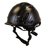 Type II + Non-Vented Black Safety Helmet (T2NBK - Three Quarter View)