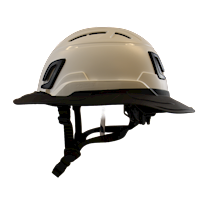 Type II + Non-Vented Dove Gray Safety Helmet with Black FlexBrim (T2NDGFBBK - Left)