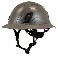 Type II + Non-Vented Dove Gray Safety Helmet with Dove Gray FlexBrim (T2NDGFBDG - Three Quarter View)