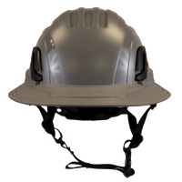 Type II + Non-Vented Dove Gray Safety Helmet with Dove Gray FlexBrim (T2NDGFBDG - Front)