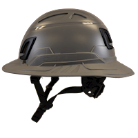 Type II + Non-Vented Dove Gray Safety Helmet with Dove Gray FlexBrim (T2NDGFBDG - Left)