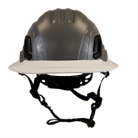 Type II + Non-Vented Dove Gray Safety Helmet with White FlexBrim (T2NDGFBWH - Front)