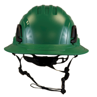 Type II + Non-Vented Forest Green Safety Helmet with Forest Green FlexBrim (T2NFGFBFG - Front)
