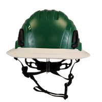 Type II + Non-Vented Forest Green Safety Helmet with White FlexBrim (T2NFGFBWH - Front)