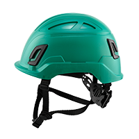 Type II + Non-Vented Forest Green Safety Helmet (T2NFG - Left)