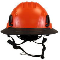 Type II + Non-Vented Hi-Viz Orange Safety Helmet with Black FlexBrim (T2NHOFBBK - Front)