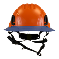 Type II + Non-Vented Hi-Viz Orange Safety Helmet with Kentucky Blue FlexBrim (T2NHOFBKB - Front)