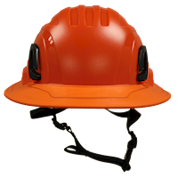 Type II + Non-Vented Hi-Viz Orange Safety Helmet with Orange FlexBrim (T2NHOFBOR - Front)