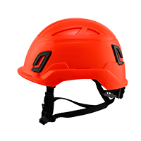 Type II + Non-Vented Hi Viz Orange Safety Helmet (T2NHO - Left)