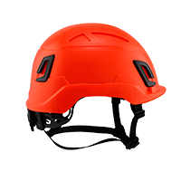 Type II + Non-Vented Hi Viz Orange Safety Helmet (T2NHO - Right)