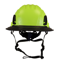 Type II + Non-Vented Hi-Viz Yellow Safety Helmet with Black FlexBrim (T2NHYFBBK - Front)