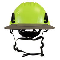 Type II + Non-Vented Hi-Viz Yellow Safety Helmet with Dove Gray FlexBrim (T2NHYFBDG - Front)