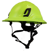 Type II + Non-Vented Hi-Viz Yellow Safety Helmet with Hi-Viz Yellow FlexBrim (T2NHYFBHY - Three Quarter View)