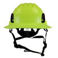 Type II + Non-Vented Hi-Viz Yellow Safety Helmet with Hi-Viz Yellow FlexBrim (T2NHYFBHY - Front)