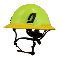 Type II + Non-Vented Hi-Viz Yellow Safety Helmet with Yellow FlexBrim (T2NHYFBYL - Three Quarter View)