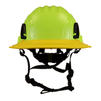 Type II + Non-Vented Hi-Viz Yellow Safety Helmet with Yellow FlexBrim (T2NHYFBYL - Front)