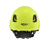 Type II + Non-Vented Hi-Viz Yellow Safety Helmet with Mips Technology (T2NHYM - Back)