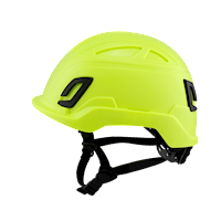 Type II + Non-Vented Hi-Viz Yellow Safety Helmet with Mips Technology (T2NHYM - Left)