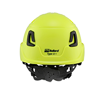 Type II + Non-Vented Hi Viz Yellow Safety Helmet (T2NHY - Back)
