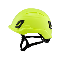 Type II + Non-Vented Hi Viz Yellow Safety Helmet (T2NHY - Left)