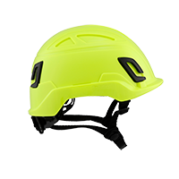 Type II + Non-Vented Hi Viz Yellow Safety Helmet (T2NHY - Right)