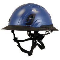 Type II + Non-Vented Kentucky Blue Safety Helmet with Black FlexBrim (T2NKBFBBK - Three Quarter View)