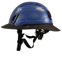 Type II + Non-Vented Kentucky Blue Safety Helmet with Black FlexBrim (T2NKBFBBK - Left)