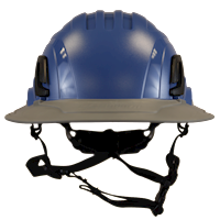Type II + Non-Vented Kentucky Blue Safety Helmet with Dove Gray FlexBrim (T2NKBFBDG - Front)
