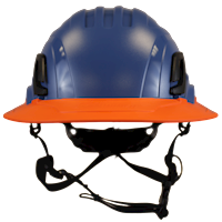Type II + Non-Vented Kentucky Blue Safety Helmet with Hi-Viz Orange FlexBrim (T2NKBFBHO - Front)