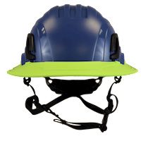 Type II + Non-Vented Kentucky Blue Safety Helmet with Hi-Viz Yellow FlexBrim (T2NKBFBHY - Front)