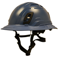 Type II + Non-Vented Kentucky Blue Safety Helmet with Kentucky Blue FlexBrim (T2NKBFBKB - Three Quarter View)