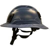 Type II + Non-Vented Kentucky Blue Safety Helmet with Kentucky Blue FlexBrim (T2NKBFBKB - Left)
