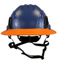 Type II + Non-Vented Kentucky Blue Safety Helmet with Orange FlexBrim (T2NKBFBOR - Front)