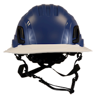 Type II + Non-Vented Kentucky Blue Safety Helmet with White FlexBrim (T2NKBFBWH - Front)