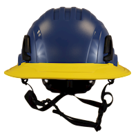 Type II + Non-Vented Kentucky Blue Safety Helmet with Yellow FlexBrim (T2NKBFBYL - Front)