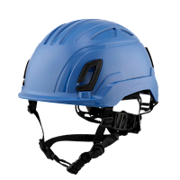 Type II + Non-Vented Kentucky Blue Safety Helmet with Mips Technology (T2NKBM - Three Quarter View)