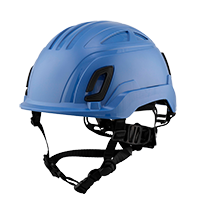 Type II + Non-Vented Kentucky Blue Safety Helmet (T2NKB - Three Quarter View)