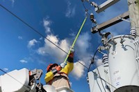 Type II + Non-Vented Orange Safety Helmet with Black FlexBrim (T2NORFBBK - Action-5)
