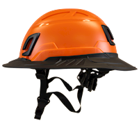 Type II + Non-Vented Orange Safety Helmet with Black FlexBrim (T2NORFBBK - Left)