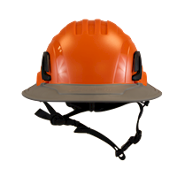 Type II + Non-Vented Orange Safety Helmet with Dove Gray FlexBrim (T2NORFBDG - Front)