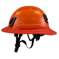 Type II + Non-Vented Orange Safety Helmet with Hi-Viz Orange FlexBrim (T2NORFBHO - Left)