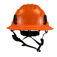 Type II + Non-Vented Orange Safety Helmet with Orange FlexBrim (T2NORFBOR - Front)